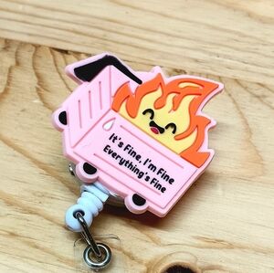 Pink Dumpster Fire Badge Reel Holder